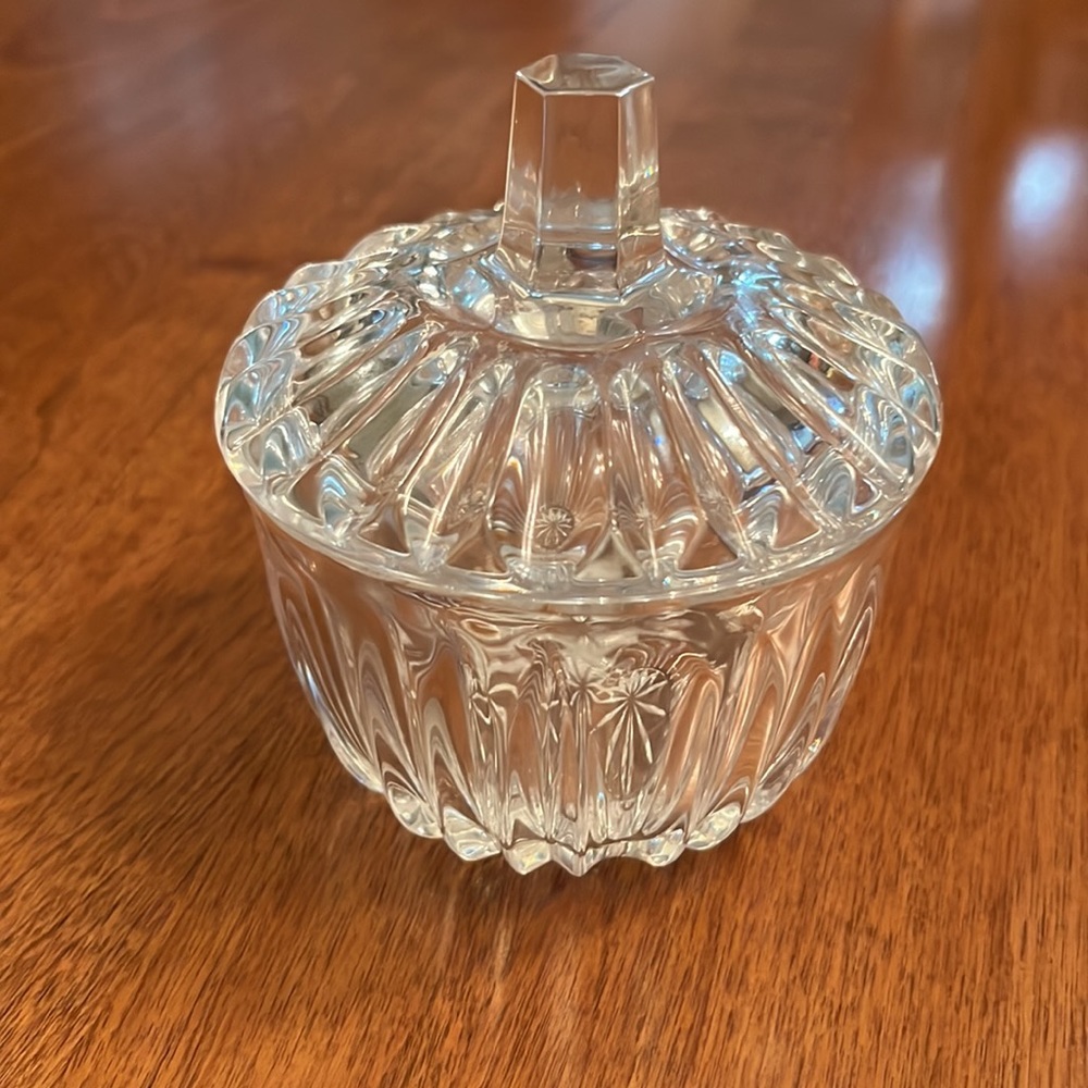 Crystal Sugar Dish with Lid